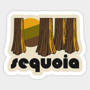 Retro Sequoia ))(( Tourist Souvenir National Park Design Sticker